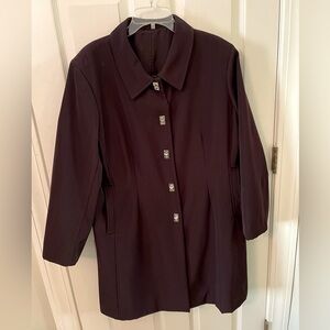 Cool reversible raincoat. Eggplant purple